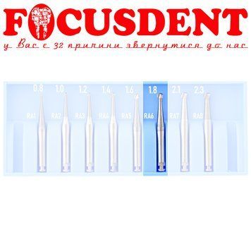 Бор твердосплавний для препарування, кулястий Azdent RA-6, &Oslash;1.8, 22.5mm. (D308-E) D308-E фото