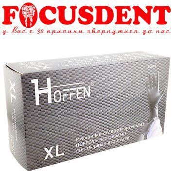 Рукавички нітрилові HOFFEN неопудрені медичні 100шт. чорні розмір XL 2711239966 фото