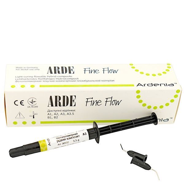 Арде Файн Флоу A3 (Arde Fine Flow A3) cвітлозатверджуваний рідкотекучий композит (шприц, 3.4 г) Ardenia 2901140550227 фото