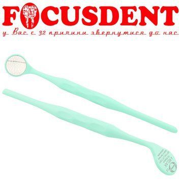 Дзеркало стоматологічне Relax FS Rhodium #4 (Ханенкрат РЕЛАКС ФС#4 с ручкой Мята) 22mm 1529965252 фото