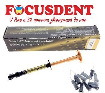 G-AENIAL Universal Injectable (Дженіал універсал інжектейбл), шприц OA2, 1.7 г, світлотвердіючий гібридний композит , GC (А2) 1950450424 фото