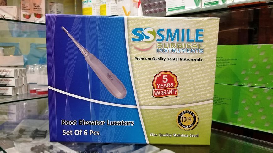 Набір елеваторів хірургічних SS Smile Root Elevator Luxators 6шт. 1027903612 фото