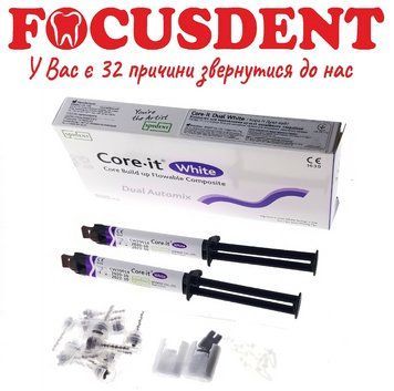 Core-it (Кори Ит),БЕЛЫЙ 1 шприц 10 грамм, цемент двойного отверждения, Spident 1539759079 фото