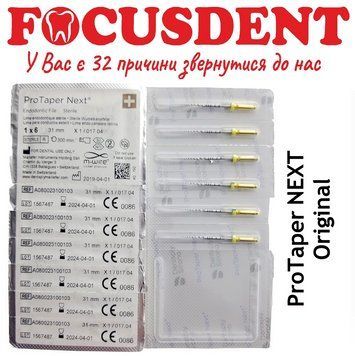 ProTaper NEXT (протейпер некст) розмір X1/017.04, 6шт/уп. 31mm. 1581039663 фото