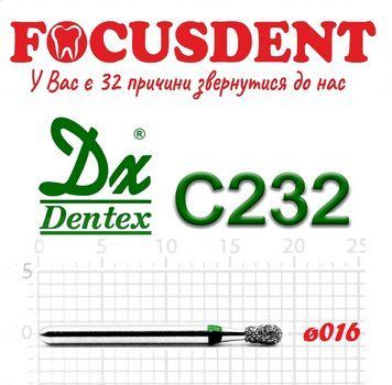 Грушевидный зеленый 016 Алмазный бор Дентекс (Dentex) FG C232 фото