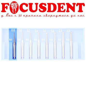 Бор твердосплавний для препарування, кулястий Azdent RA-1, &Oslash;0.8, 22.5mm. (D303-E) D303-E фото