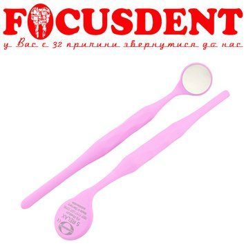 Зеркало стоматологическое Relax FS Rhodium Pink #5 24mm (Ханенкрат РЕЛАКС ФС#5 с ручкой Розовое) 7117 2589706087 фото