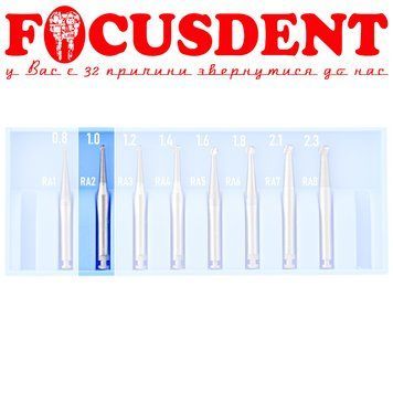 Бор твердосплавний для препарування, кулястийAzdent RA-2, &Oslash;1.0, 22.5mm. (D304-E) D304-E фото