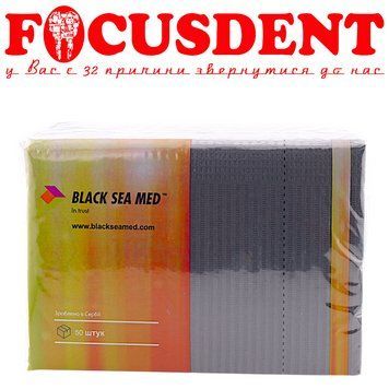 Серветки (нагрудники) стоматологічні BLACKSEAMED чорні 50шт 1675334914 фото